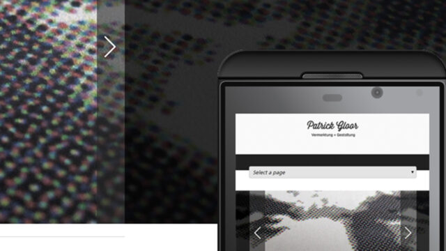 Detailansicht einer Website auf einem Mobiltelefonhome-webdesign-s-smart-phones