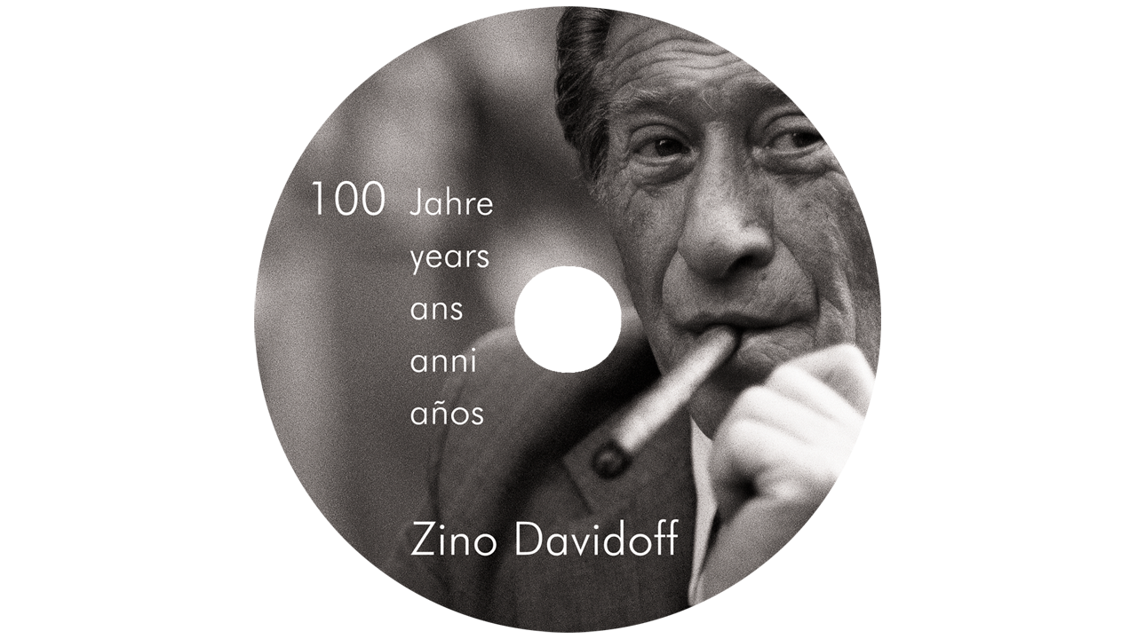 DVD 100 Jahre Zino Davidoff – Aufdruck DVD mit Portrait von Zino Davidoff