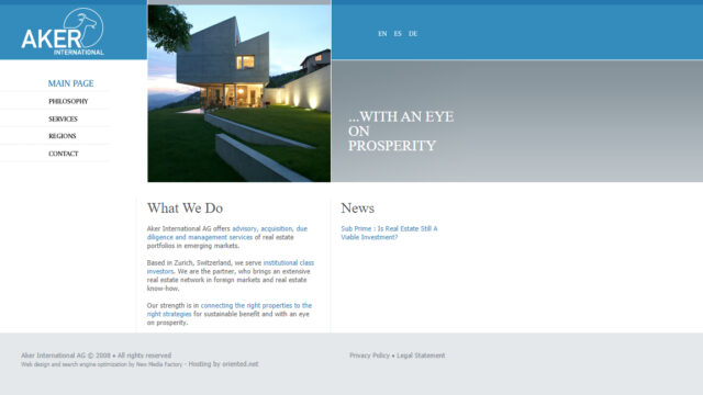 Bildschirmfoto Webdesign S Aker International AG – Immobilien-Website0701-webdesign-s-aker-international