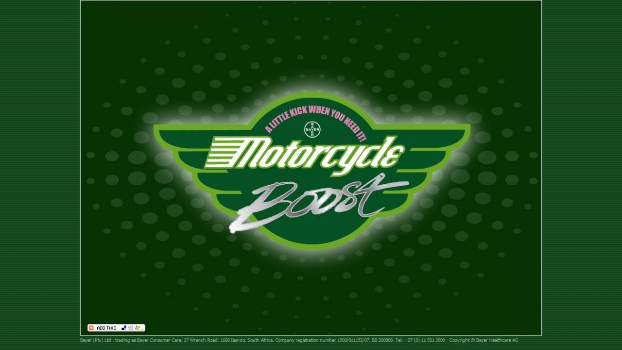 Screenshot Berocca Boost Motocross Flash Game – Schriftzug «Motorcycle Boost»