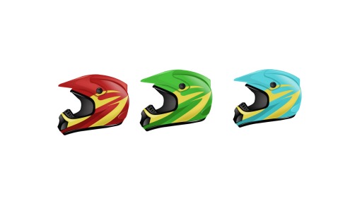Illustrationen von drei verschiedenfarbigen Helmen1003-games-und-quize-beroccaboost-04
