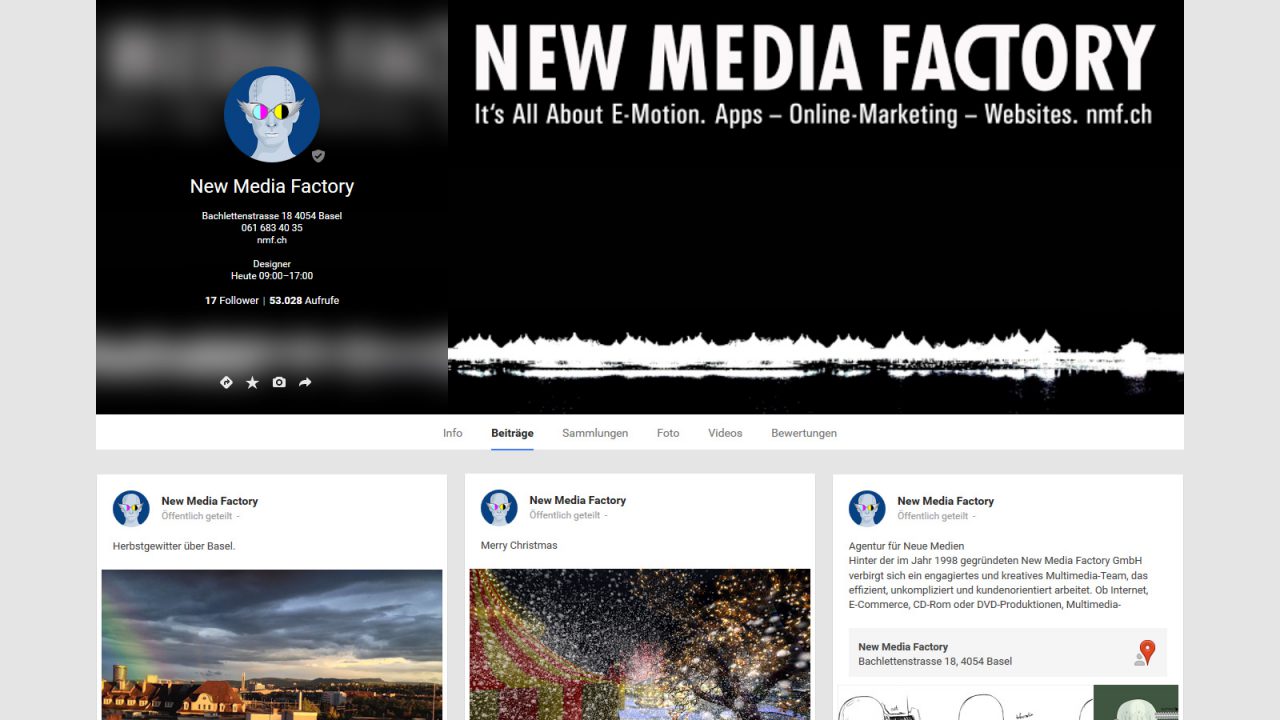 Bildschirmfoto Social Media Plattform Google+ von New Media Factory
