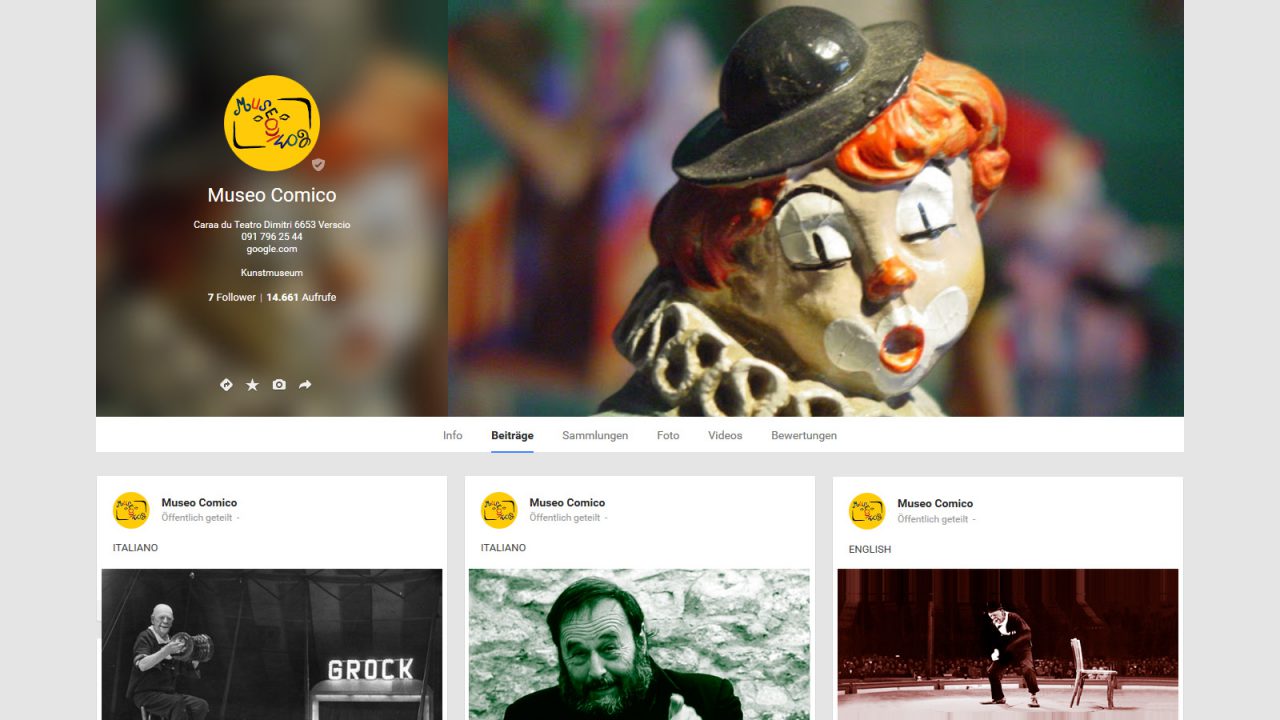 Bildschirmfoto Social Media Plattform Google+ von Museo Comico