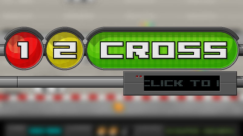 Screenshot des Games «Cross the Highway» – Titelbild mit Ampel und Start-Button