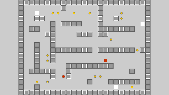 Screenshot des Games «Maze» – Labyrinth mit gelben Punkten die eingefangen werden müssen